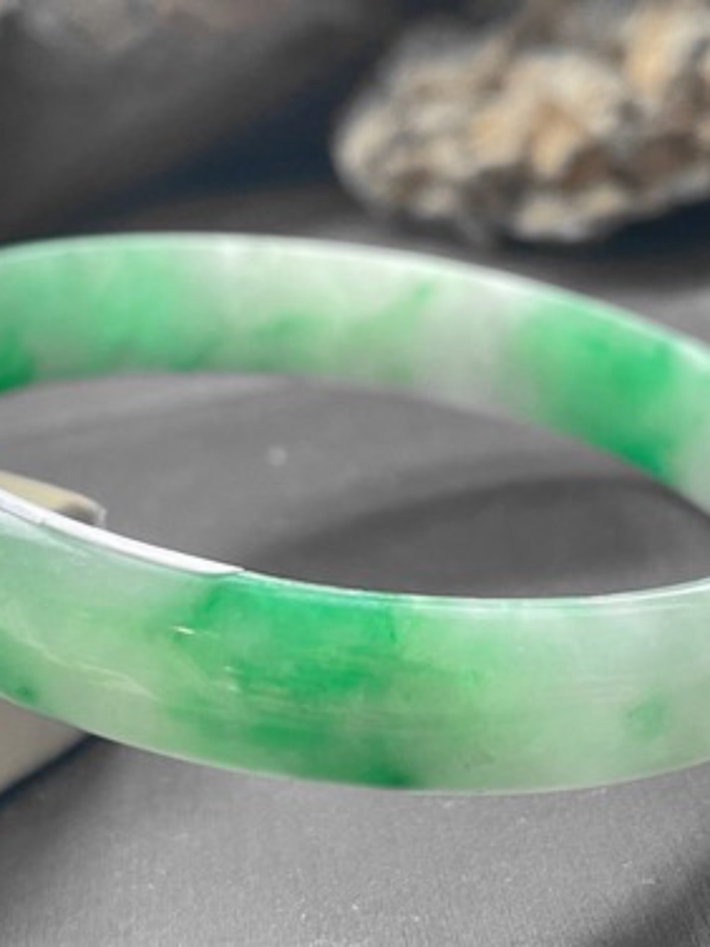 58mm Certified (Grade A)Myanmar Natural Grade A Green Jadeite Jade Bangle